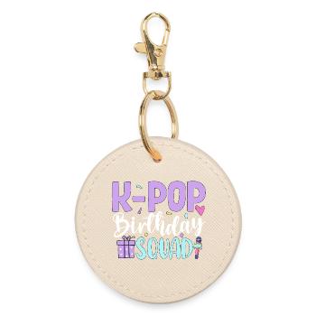 K Pop Birthday Squad - Round Keyring - oyster - Front