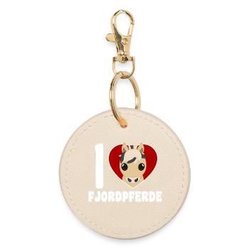 I love fjord horses - Round Keyring - oyster - Front