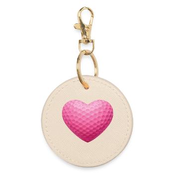 Pink Heart Golfball-Textur - Runder Schlüsselanhänger - Auster - Vorne
