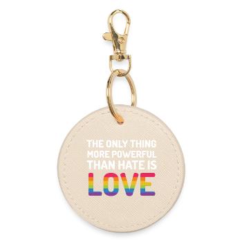 Mois de la fierté LGBTQ - La seule chose plus puissante - Porte-clés rond - huître - Devant
