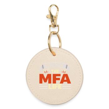 Rockin The MFA Life Medical Assistant - Round Keyring - oyster - Front