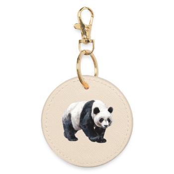 Panda - Runder Schlüsselanhänger - Auster - Vorne