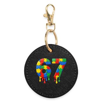 67th Birthday Awesome Since 1959 Legend Born - Round Keyring - black - Front