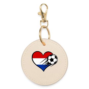 Drapeau des Pays-Bas Fussball_mit_Herz - Porte-clés rond - huître - Devant