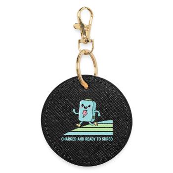 Batterie du E-Bike Kawaii prête à être détruite - Porte-clés rond - noir - Devant