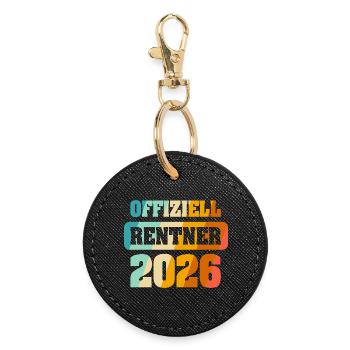 Official pension 2026 - Round Keyring - black - Front