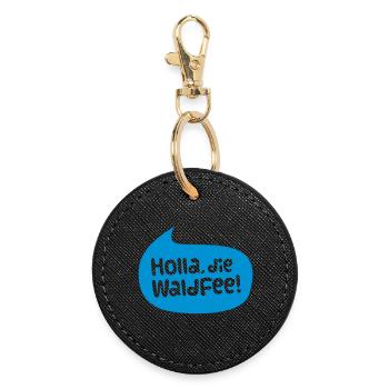 holla la fée de forêt - Porte-clés rond - noir - Devant