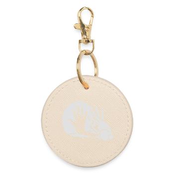 Rabbit Hand Shadows Glow in the dark - Round Keyring - oyster - Front