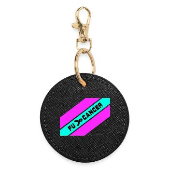 Fu... Cancer / Fight against cancer / Fu.. Cancer - Round Keyring - black - Front