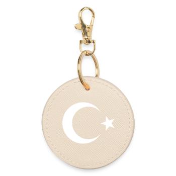Drapeau turc noir - Porte-clés rond - huître - Devant