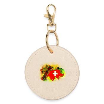 crazy switzerland - Round Keyring - oyster - Front