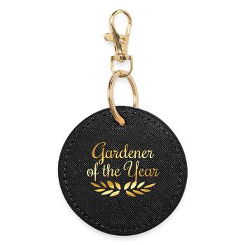 Gardener of the Year gardener gardener - Round Keyring - black - Front