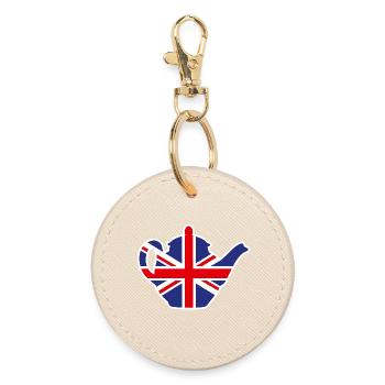 Britisches Vereinigtes Königreich Teekanne Union Jack UK - Runder Schlüsselanhänger - Auster - Vorne