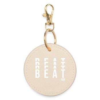 Beats Vertikale Typografie - Runder Schlüsselanhänger - Auster - Vorne