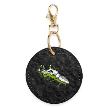 cerf-volant vert - Porte-clés rond - noir - Devant