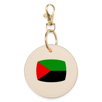 Martinique drapeau rouge vert noir - Porte-clés rond - huître - Devant