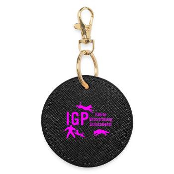 IGP Hundesport - pink - Runder Schlüsselanhänger - Schwarz - Vorne