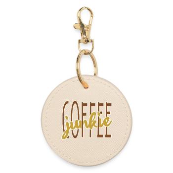 Coffee drinker coffee saying coffee lover - Round Keyring - oyster - Front