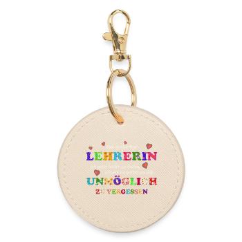 Eine großartige Lehrerin, unmöglich zu vergessen - Runder Schlüsselanhänger - Auster - Vorne