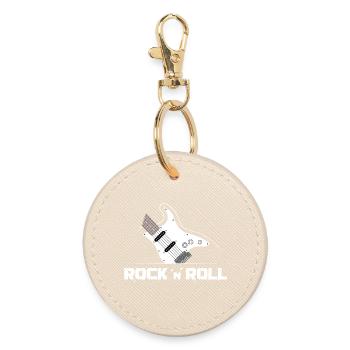 e guitar Symbol Gitarre music musician rock n roll - Runder Schlüsselanhänger - Auster - Vorne