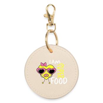 Cheese Heart - Round Keyring - oyster - Front