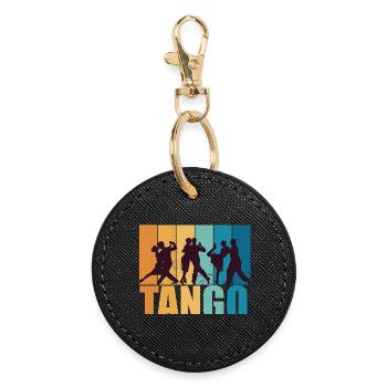 Tango Dancer Dance Vintage Retro Gift - Round Keyring - black - Front