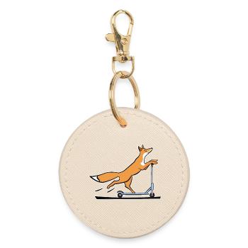 Fox - Round Keyring - oyster - Front