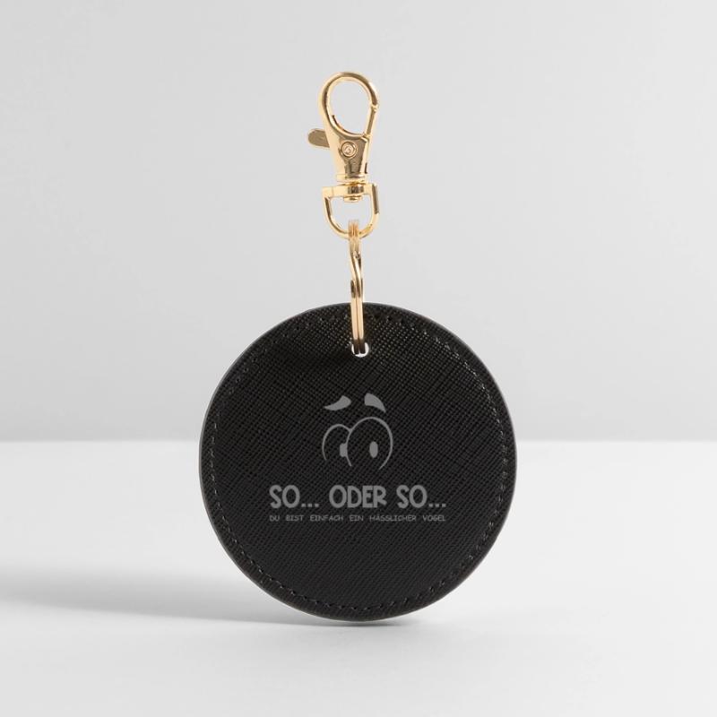 So...Oder So: Hässlicher Vogel - Grau Runder Schlüsselanhänger