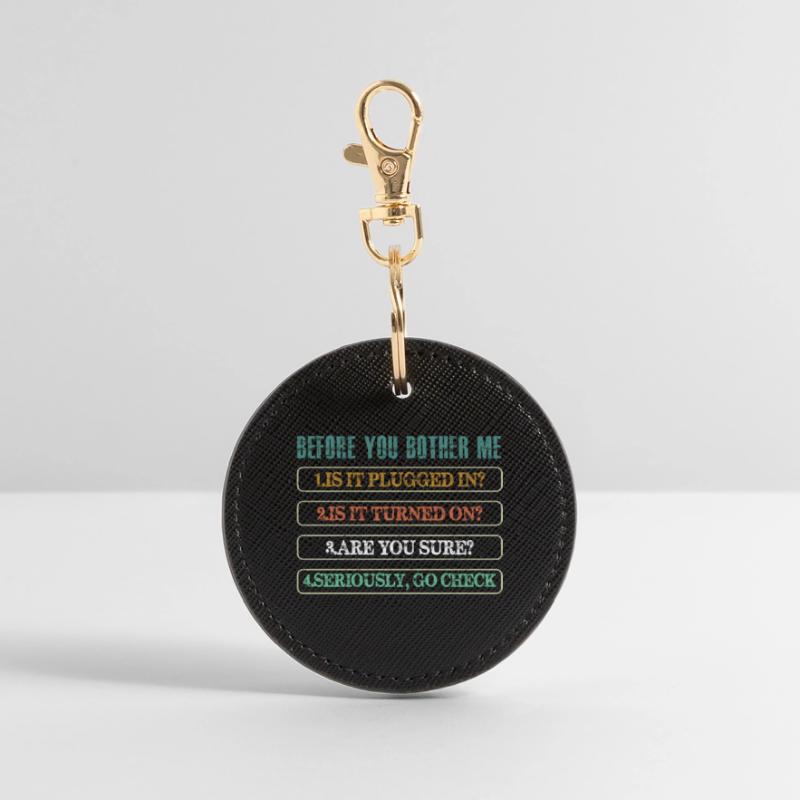 Information Technology Tech Technical Support Round Keyring