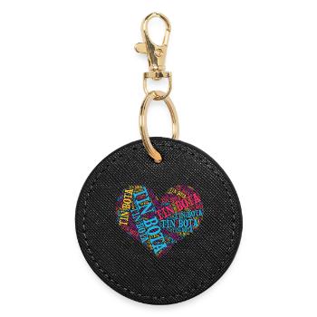 t-shirt tin bota word cloud heart Emilia Romagna - Round Keyring - black - Front