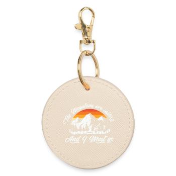 mountain, hiking, hiking - Round Keyring - oyster - Front