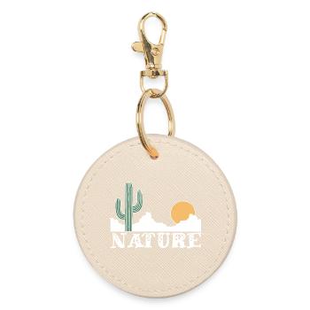 Nature and white desert - Round Keyring - oyster - Front