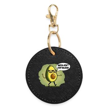Don't stop beliving Nerd Avocado - Round Keyring - black - Front