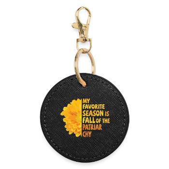 My favorite season is Fall of the Patriarchy - Round Keyring - black - Front