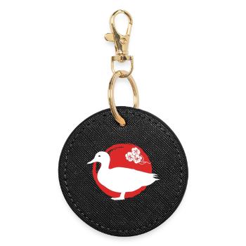 Duck Silhouette Japanese - Round Keyring - black - Front
