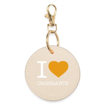 I LOVE CROISSANTS - Runder Schlüsselanhänger - Auster - Vorne
