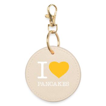I LOVE PANCAKES - Runder Schlüsselanhänger - Auster - Vorne