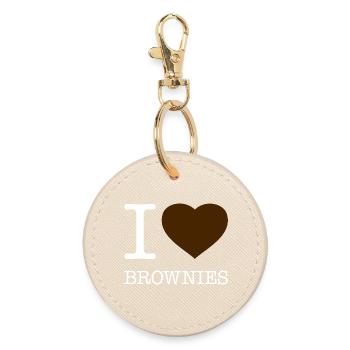 I LOVE BROWNIES - Round Keyring - oyster - Front