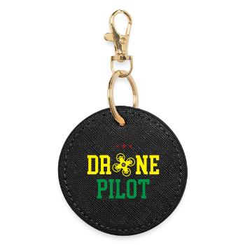 Pilote de drone - Porte-clés rond - noir - Devant