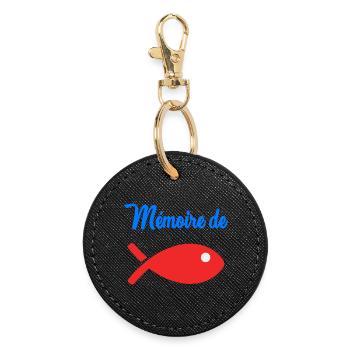 POISSON. MEMOIRE. HUMOUR - Porte-clés rond - noir - Devant