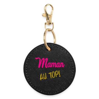 MAMAN - Porte-clés rond - noir - Devant