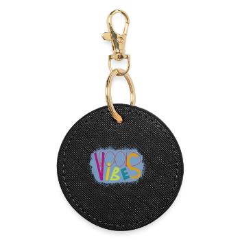 Vibrant Vibes Art Design - Porte-clés rond - noir - Devant