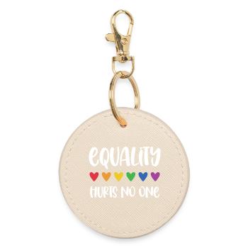 LGBT Pride Month - Equality Hurts No One - Round Keyring - oyster - Front