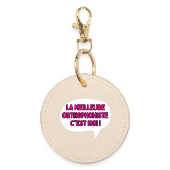 Gift idea for a Speech Therapist - Round Keyring - oyster - Front