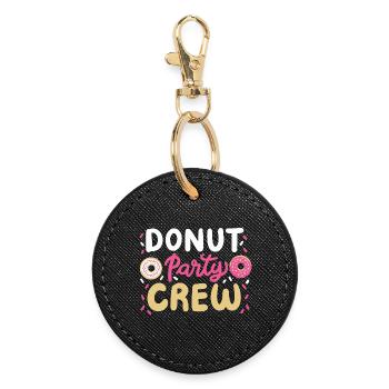 Donut-Party-Matching - Runder Schlüsselanhänger - Schwarz - Vorne