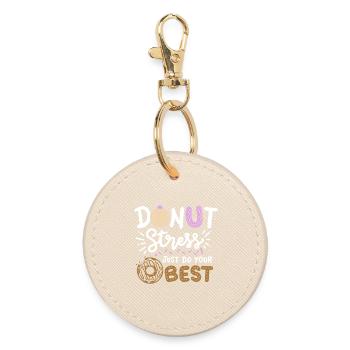 Donut-Testtag - Runder Schlüsselanhänger - Auster - Vorne