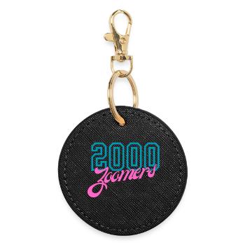 2000 Zoomers Sommer Nostalgie Typografie - Runder Schlüsselanhänger - Schwarz - Vorne