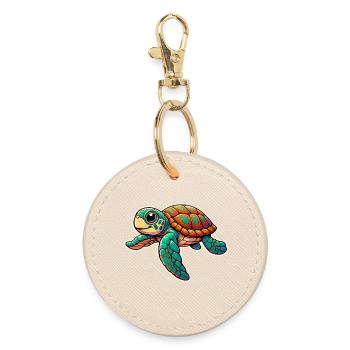 Turtle - Round Keyring - oyster - Front