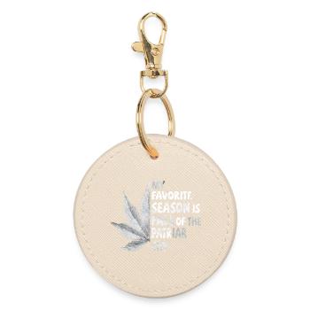 My favorite season is Fall of the Patriarchy - Round Keyring - oyster - Front