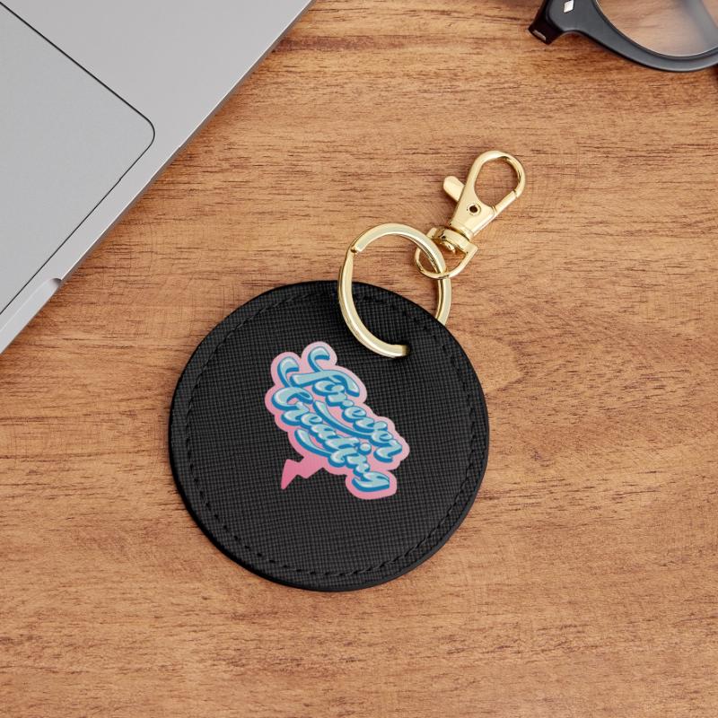 Forever Creating – Artistic Typography Round Keyring